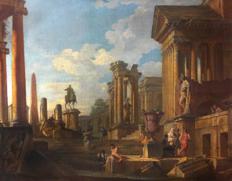 Roomalaiset rauniot figuurien kanssa - Giovanni Paolo Panini