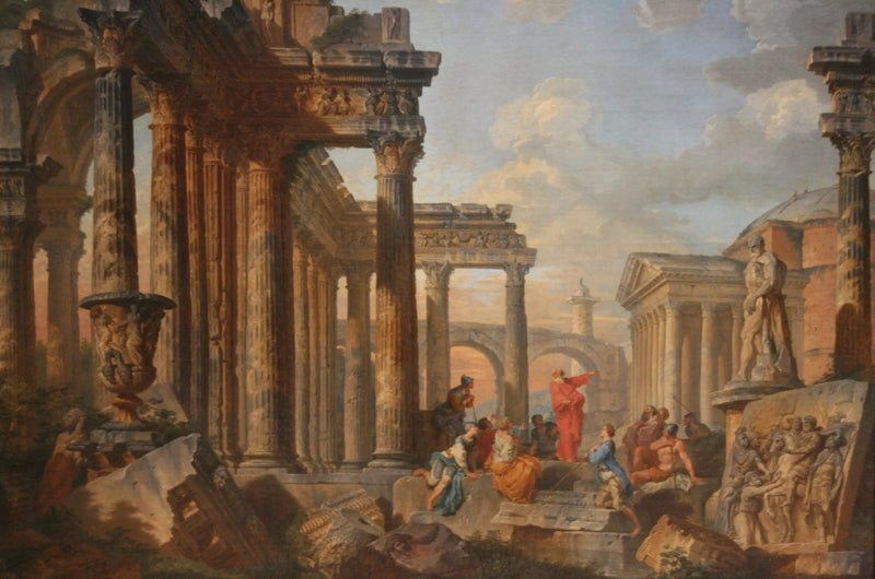 Roomalaiset rauniot predikaattorin kanssa - Giovanni Paolo Panini
