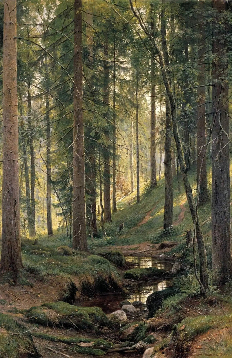 Kylä metsässä (rinteellä) - Ivan Chichkine