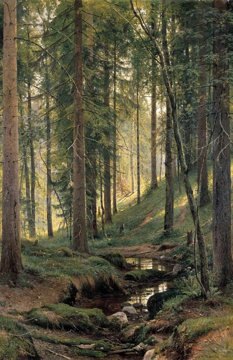 Kylä metsässä (rinteellä) - Ivan Chichkine