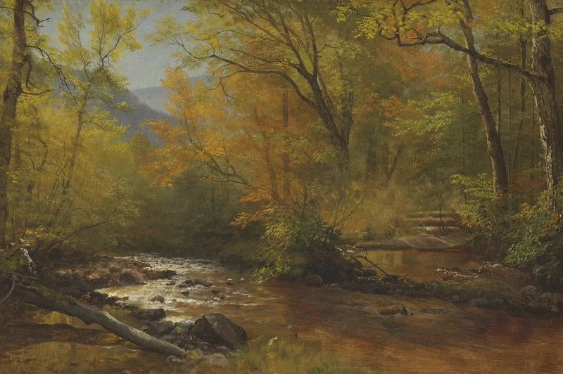 Kylä metsässä - Albert Bierstadt