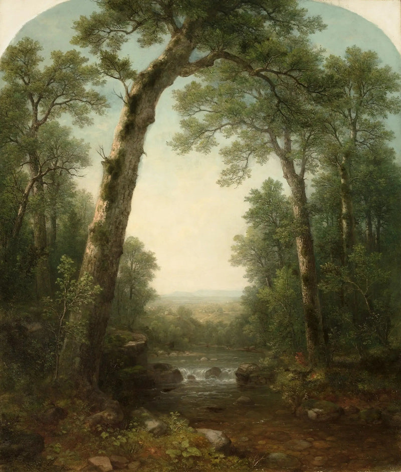 Metsäinen puro ja näkymä - Asher Brown Durand