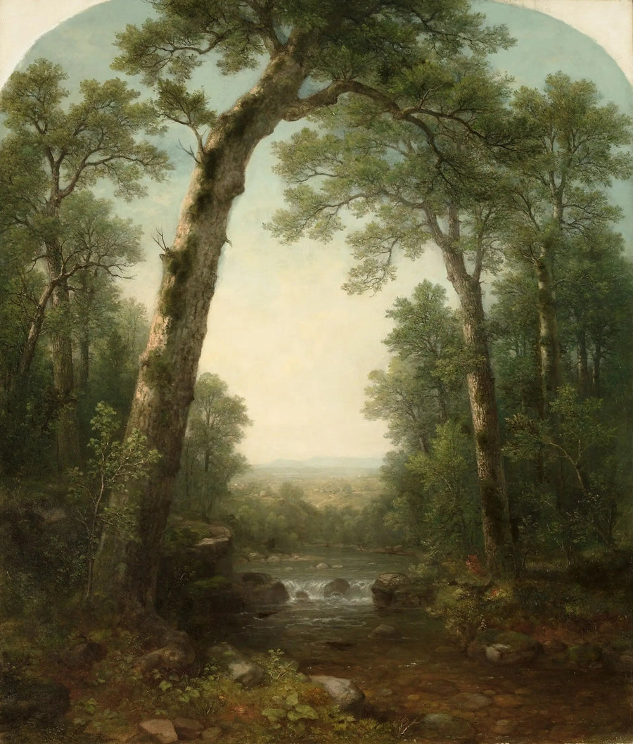Metsäinen puro ja näkymä - Asher Brown Durand