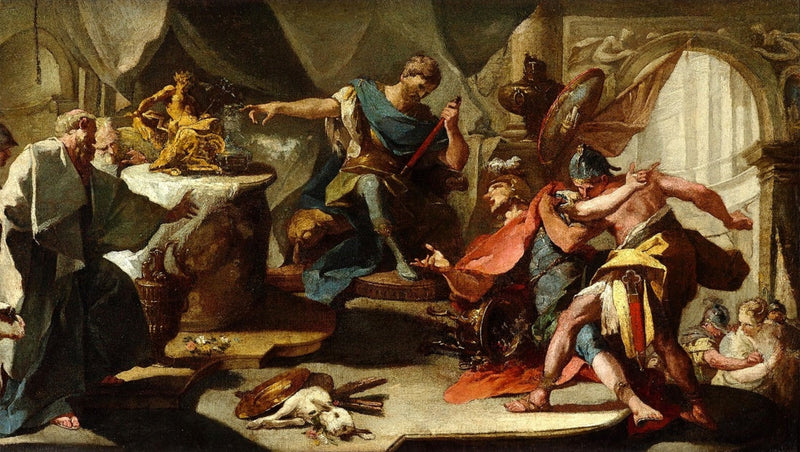 S. Eustache de Roméo kieltäytyy tarjoamasta uhreja epäjumalille - Giovanni Battista Pittoni