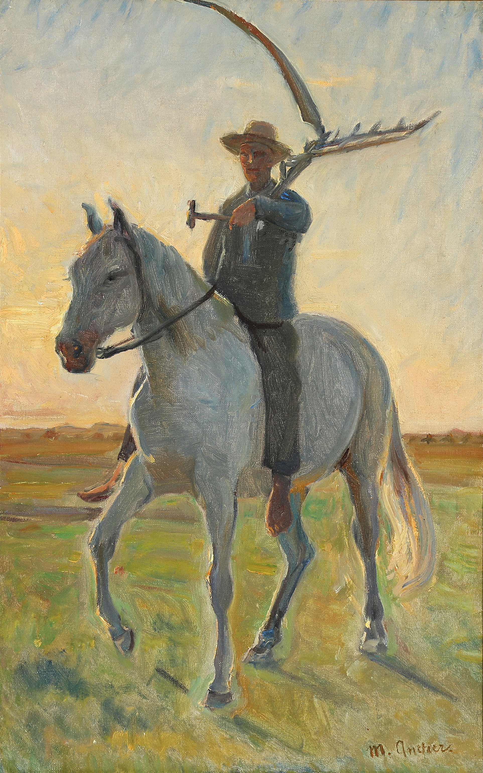 Søren « le cavalier ». - Michael Peter Ancher image 1 tableau peint à l’huile sur toile