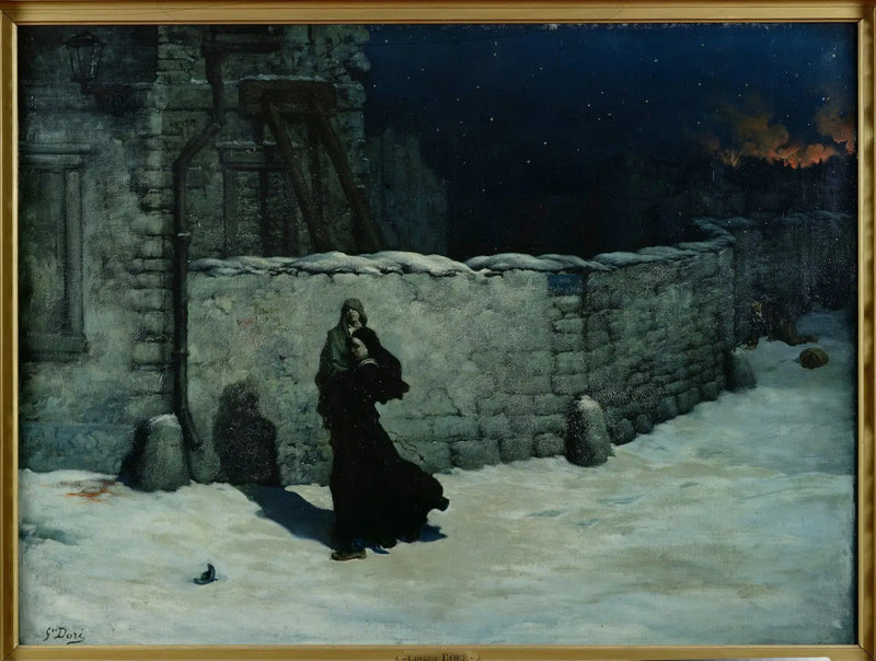 Sisar of Charité pelastamassa lasta. Pariisin piirityksen kohtaus - Gustave Doré