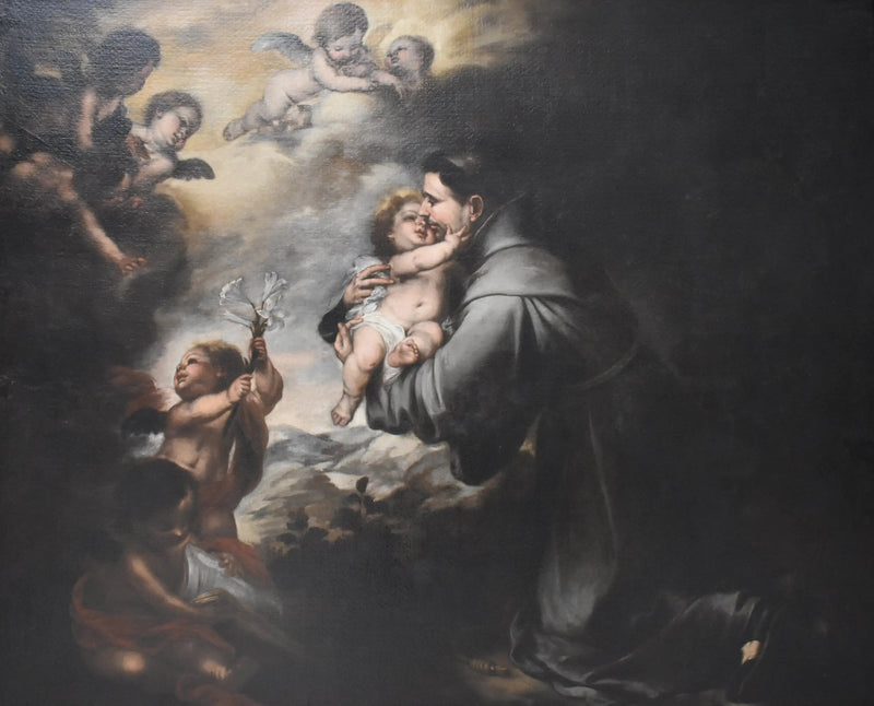 Pyhä Antoine de Padoue palvoo Jeesus-lasta - Bartolomé Esteban Murillo
