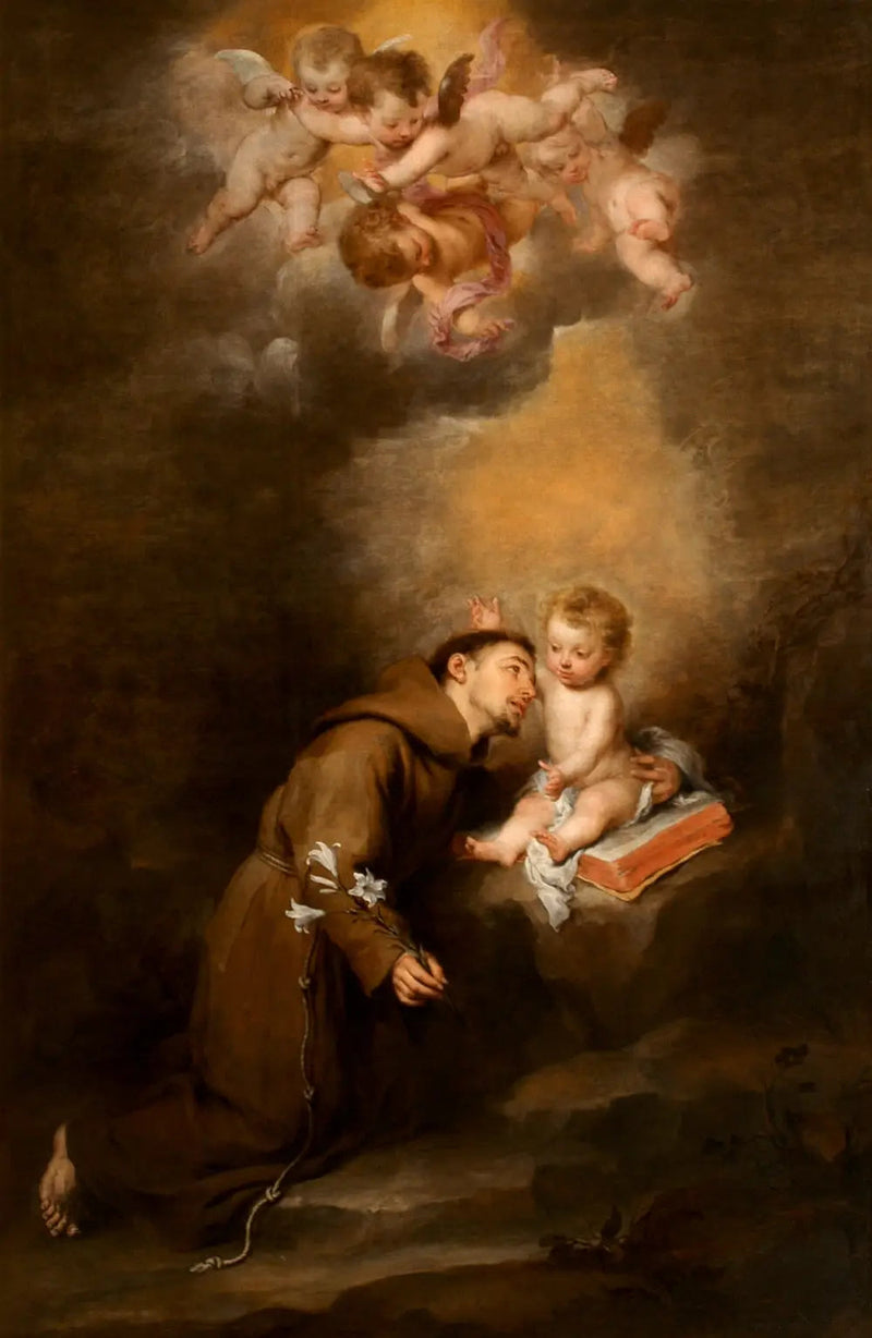 Pyhä Antoine de Padoue lapsen kanssa - Bartolomé Esteban Murillo