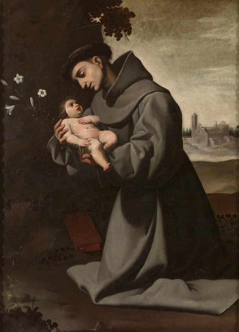 Pyhä Antoine de Padoue lapsen Jeesuksen kanssa - Francisco de Zurbarán