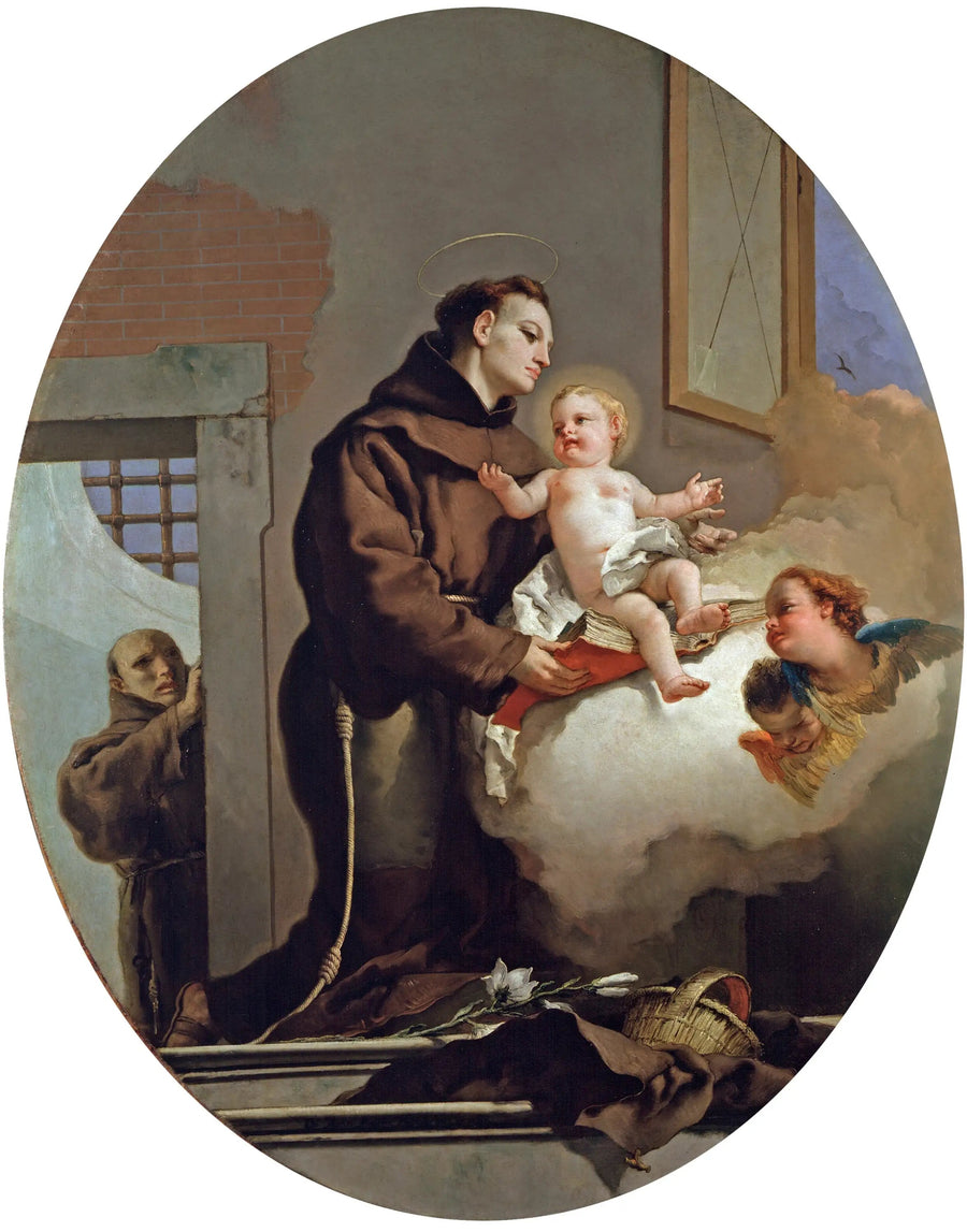 Pyhä Antonius Padovalainen ja Jeesus-lapsi - Giovanni Battista Tiepolo