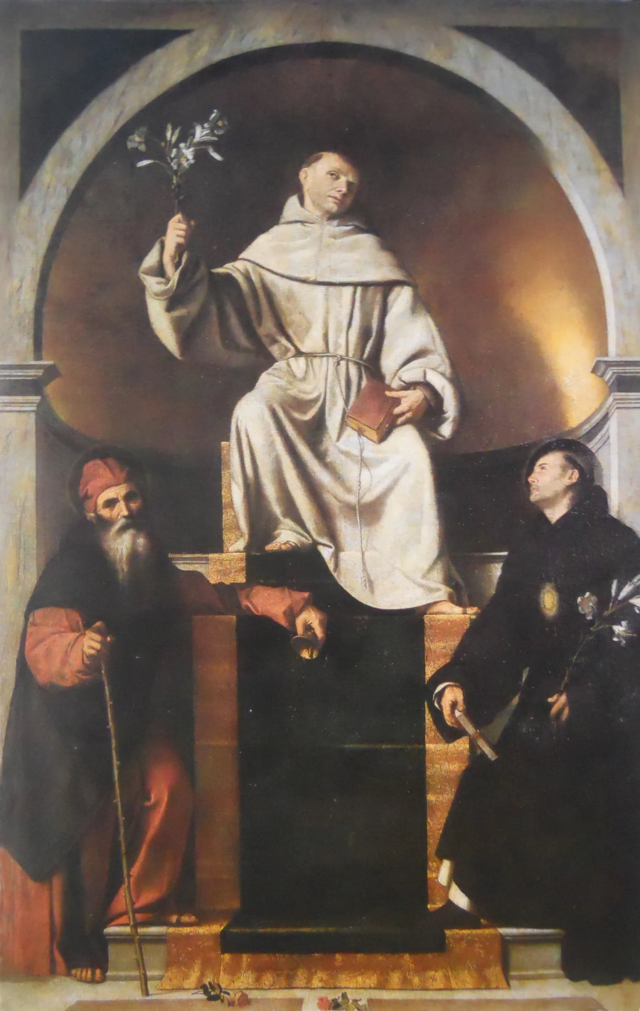 Pyhä Antoine de Padouesta, pyhien Antoine l'Abbé ja Nikolaus Tolentolainen - Alessandro Bonvicino