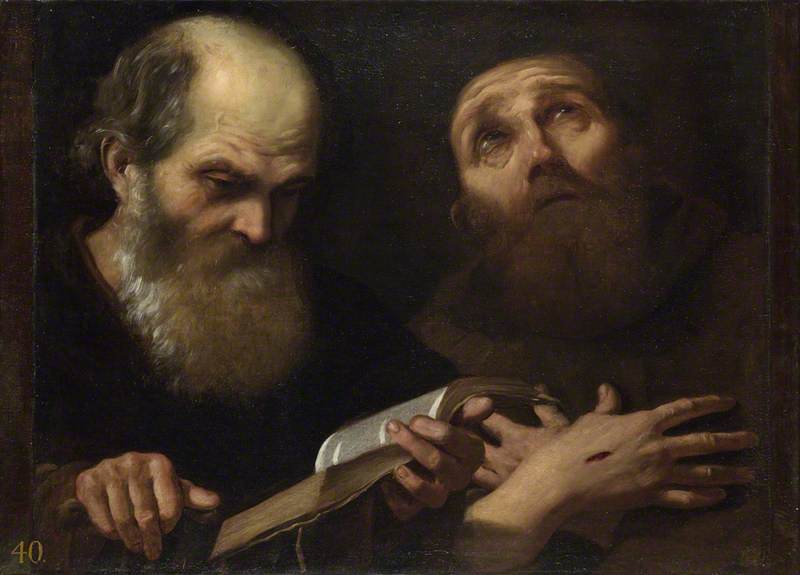 Saint Antoine l'Abbé ja Saint François d'Assise - Andrea Sacchi