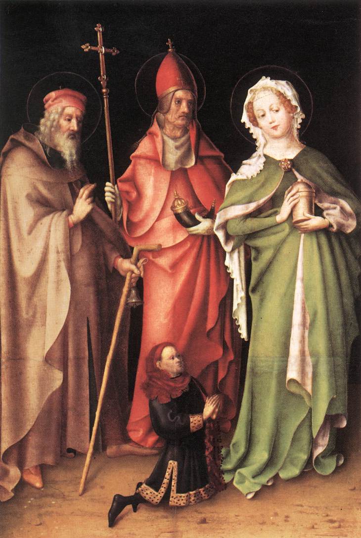 Saint Antoine l’Ermite Saint Corneille et Sainte Marie-Madeleine avec un donateur - Stefan Lochner - Alpha Reproduction