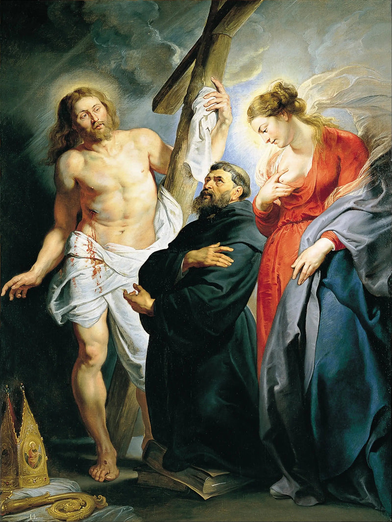 Pyhä Augustinus Kristuksen ja Neitsyt Marian kanssa - Peter Paul Rubens