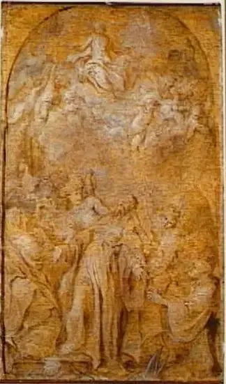 Pyhä Augustinus mietiskelee Kolminaisuutta - Antoine van Dyck