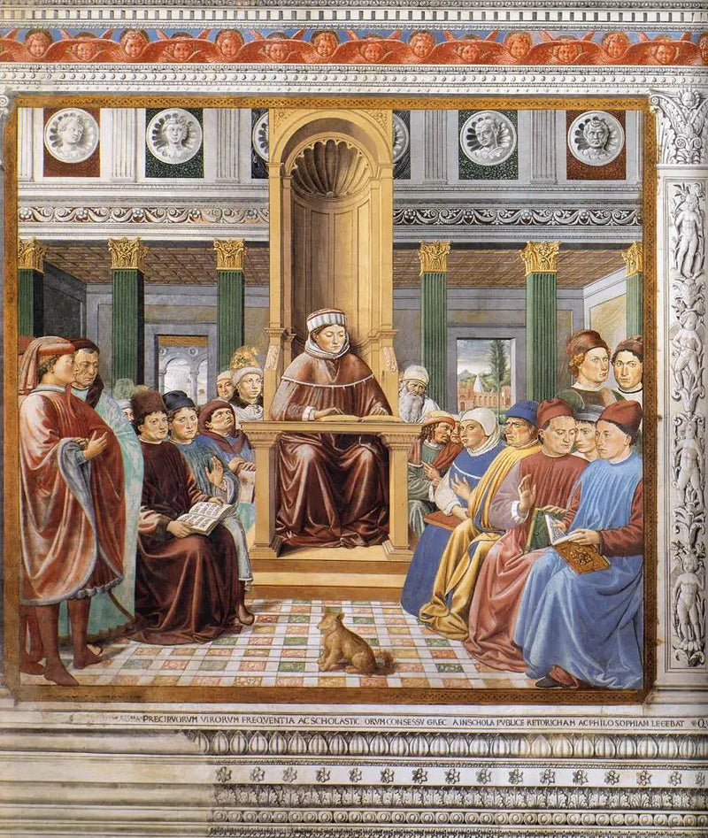 Pyhä Augustinus opettaa Roomassa (kohtaus 6, eteläsivu) - Benozzo Gozzoli