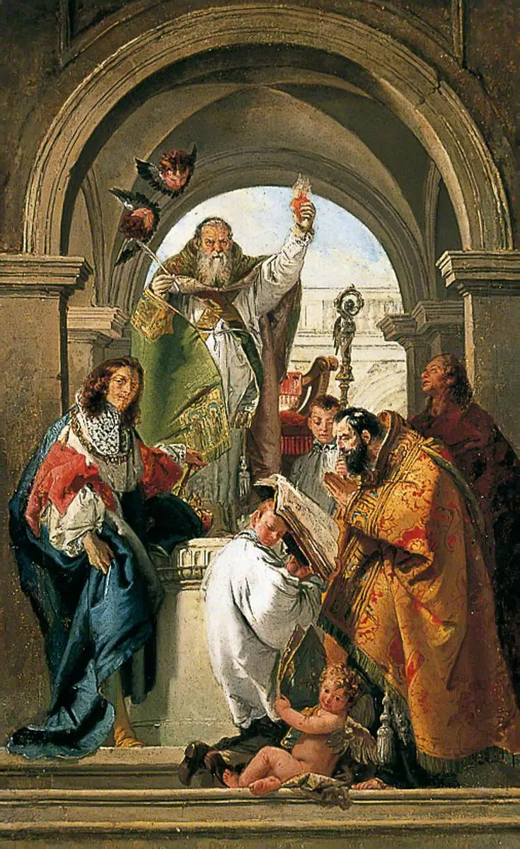 Pyhä Augustinus, Pyhä Ludvig Ranskasta, Pyhä Johannes Evankelista ja Pyhä piispa - Giovanni Battista Tiepolo
