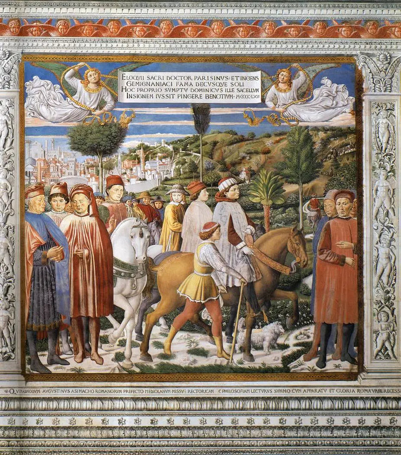 Pyhä Augustinus lähdössä Milanoon (kohtaus 7, eteläsivu) - Benozzo Gozzoli