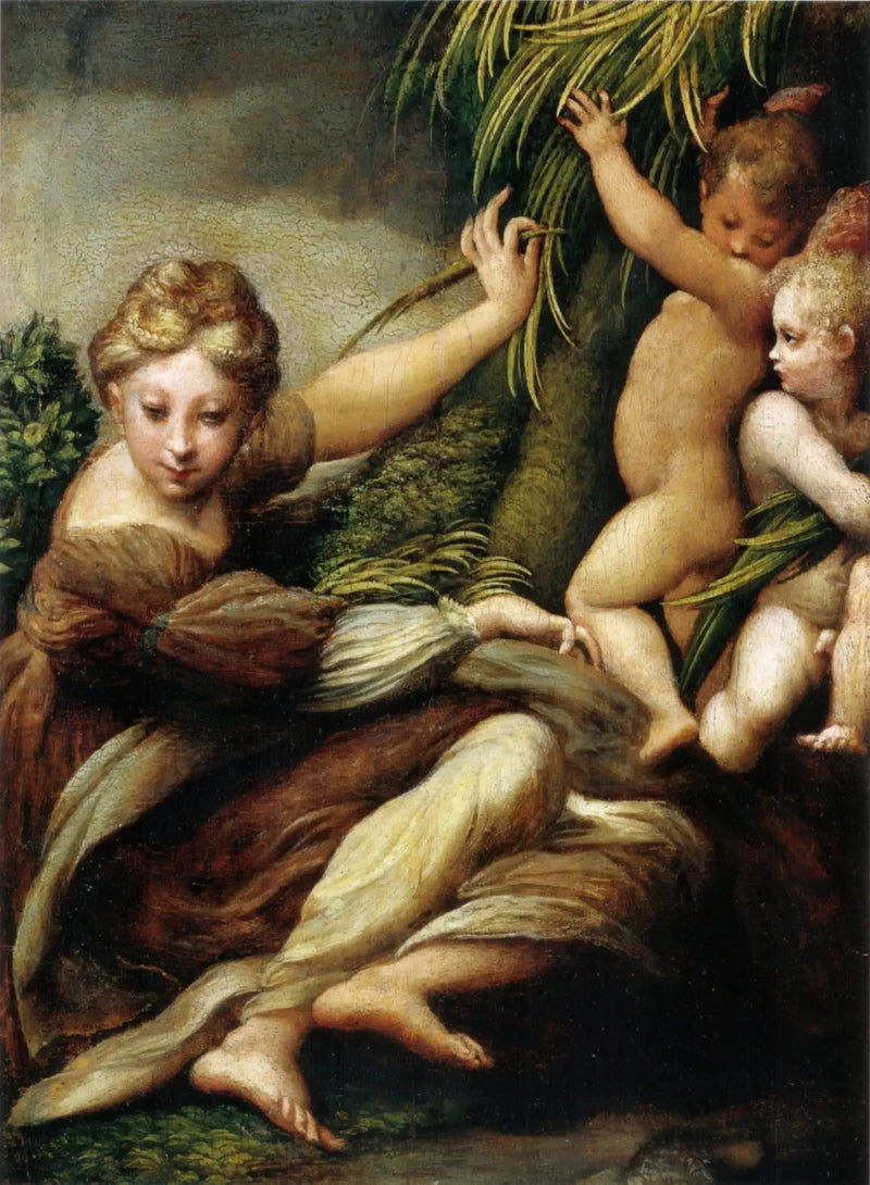 Pyhä mies kahden enkelin kanssa - Parmigianino