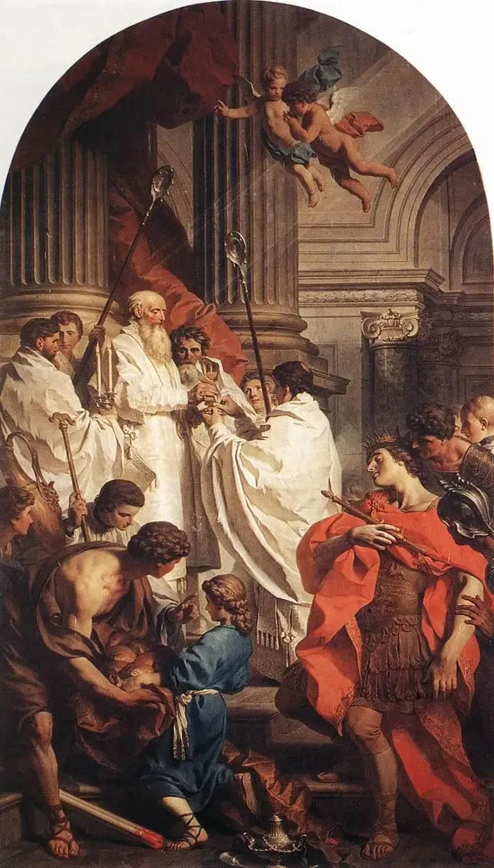 Pyhä Basile messun edessä keisari Valensin edessä - Pierre Subleyras