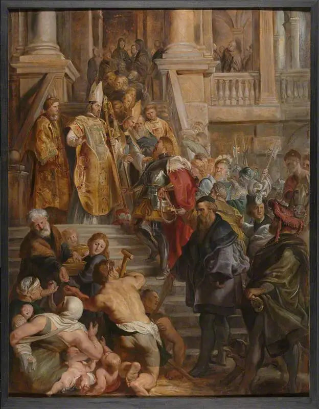 Pyhä Bavo vastaanottaa pyhät Amand ja Floribert - Peter Paul Rubens