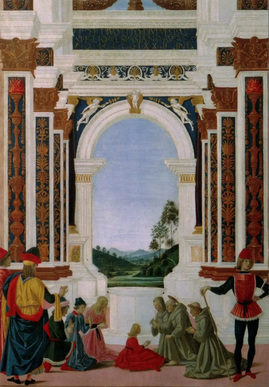 Pyhä Bernardin parantamassa pikkutyttöä - Pietro Perugino