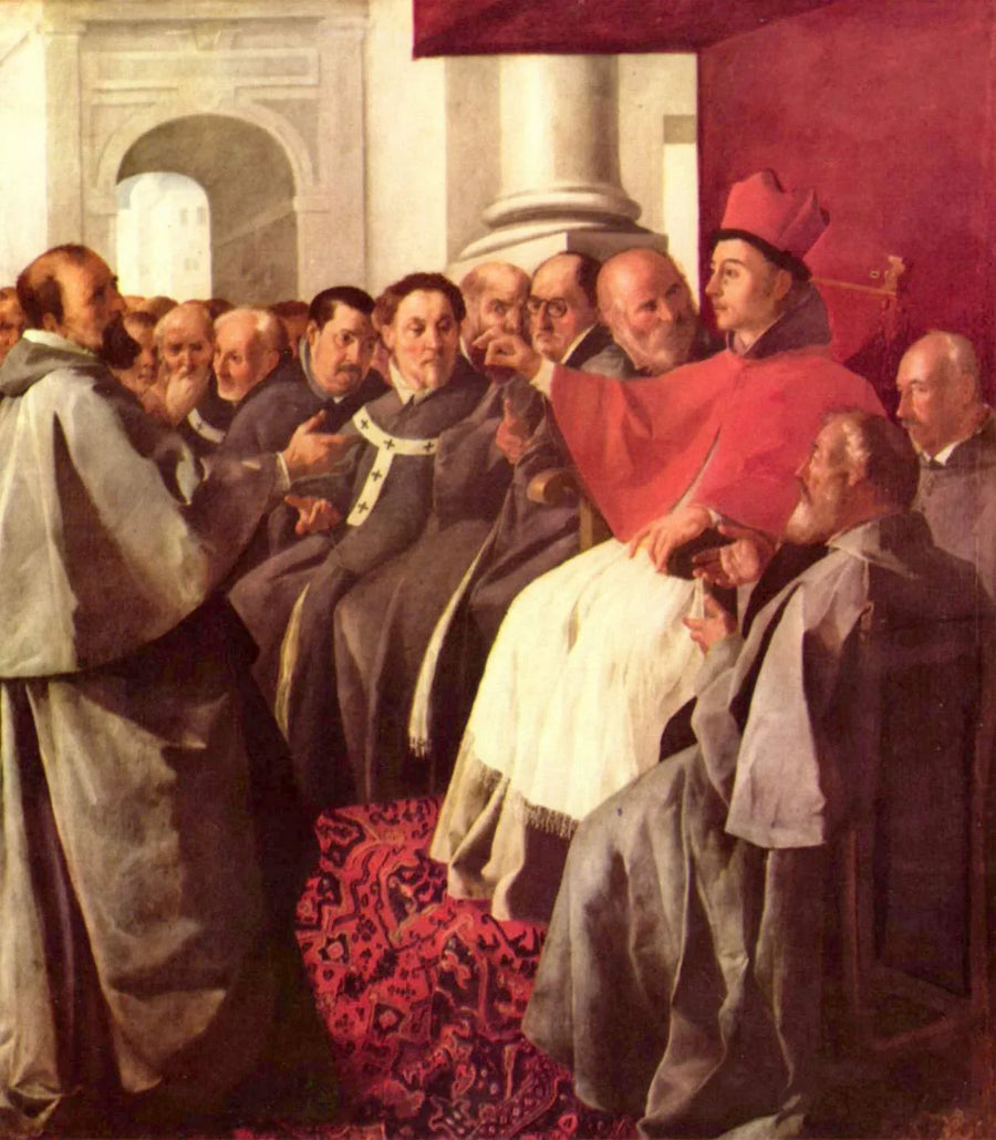 Pyhä Bonaventura Lyonin kirkolliskokouksessa - Francisco de Zurbarán