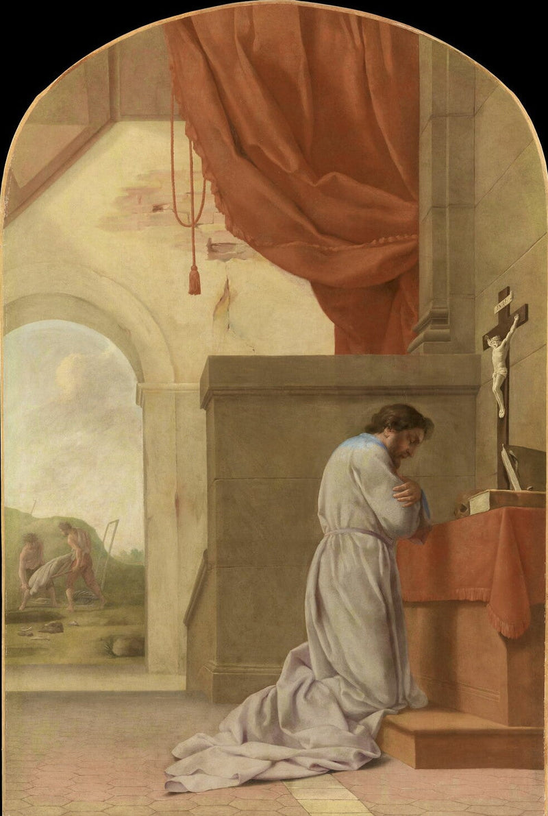 Pyhä Bruno rukouksessa - Eustache Le Sueur