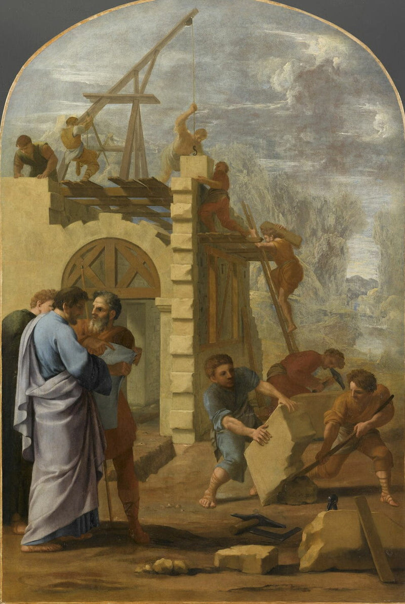 Pyhä Bruno rakentaa luostarin - Eustache Le Sueur