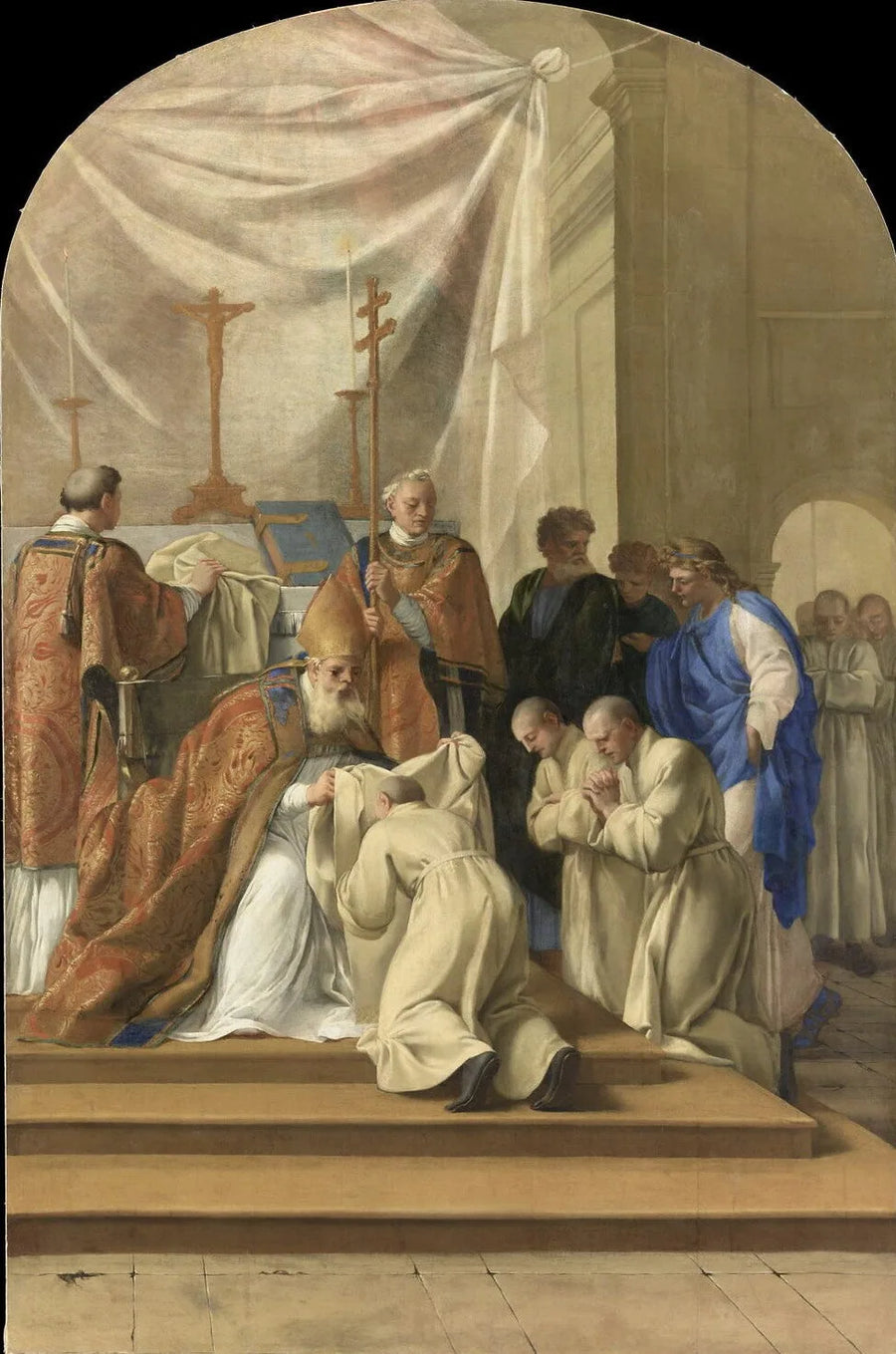 Pyhä Bruno ottaa luostarivaatteen - Eustache Le Sueur