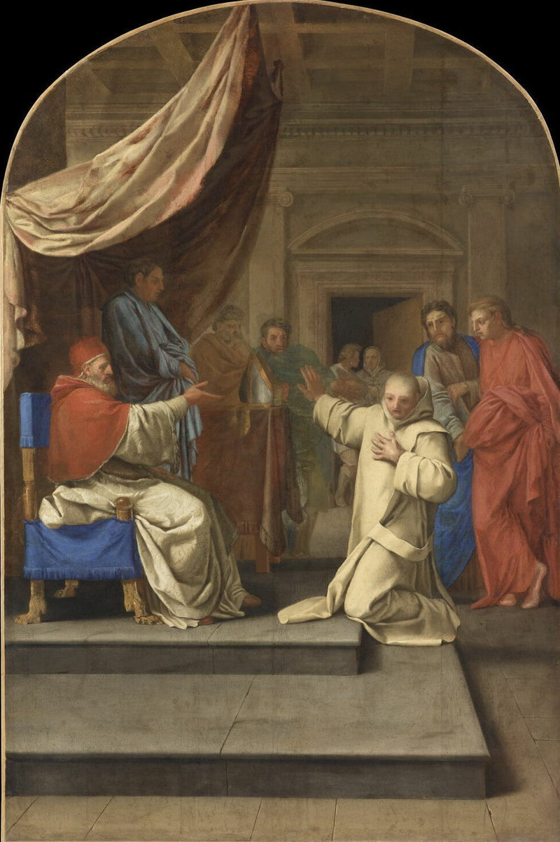 Pyhä Bruno kieltäytyy Reggion arkkihiippakunnasta, jonka Urbain II tarjoaa hänelle - Eustache Le Sueur