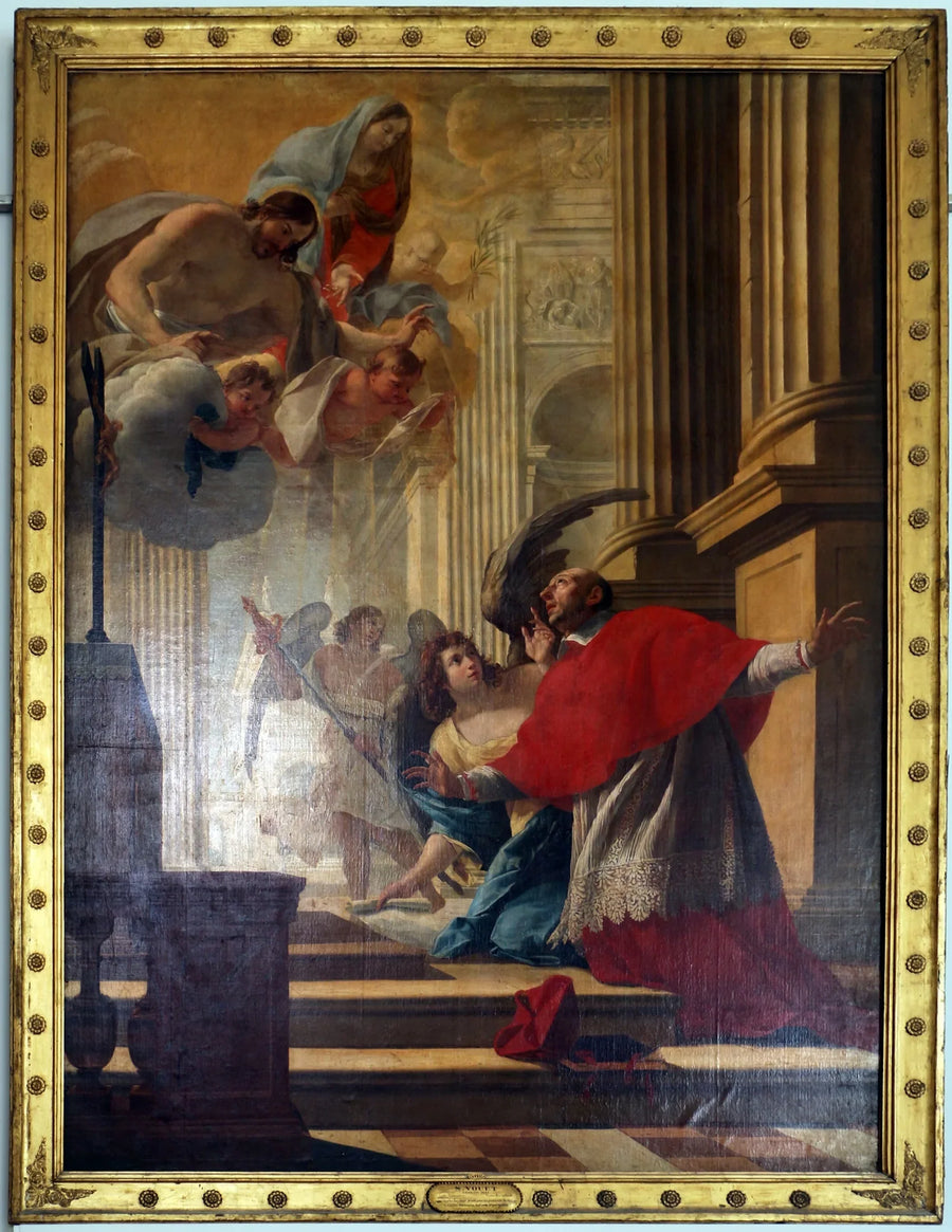 Saint Charles Borromée rukoilemassa Milanon pestilenssejä vastaan - Simon Vouet