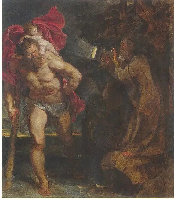 Pyhä Christophe ja erakko - Peter Paul Rubens