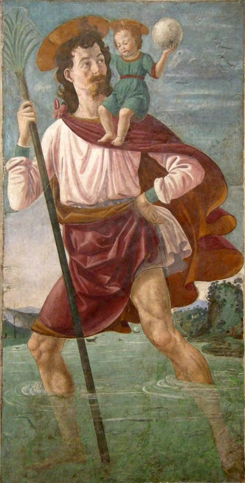 Pyhä Kristoffer Jeesus-lapsen kanssa - Domenico Ghirlandaio