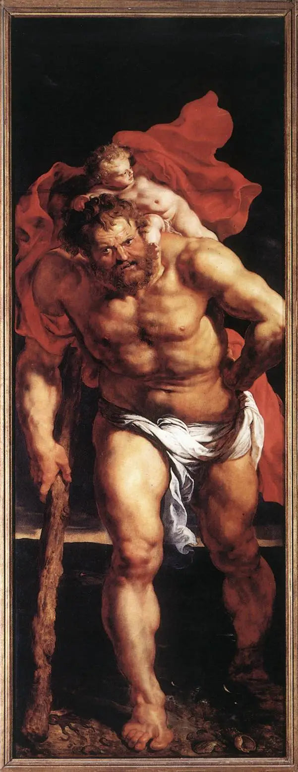 Saint Christophe (ulkopuolen ovi vasemmalla) - Peter Paul Rubens