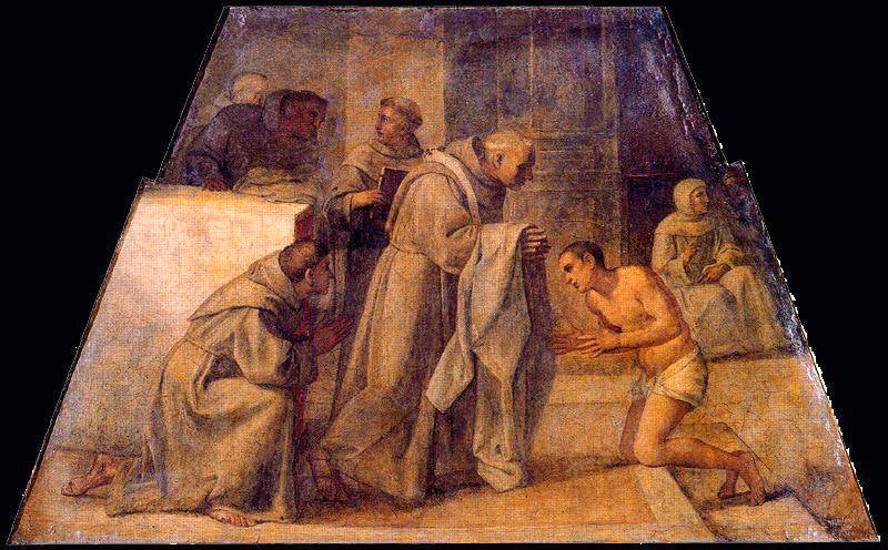 Saint Didaque d'Alcalá vastaanottaa franciscaanisen viitan - Annibale Carracci