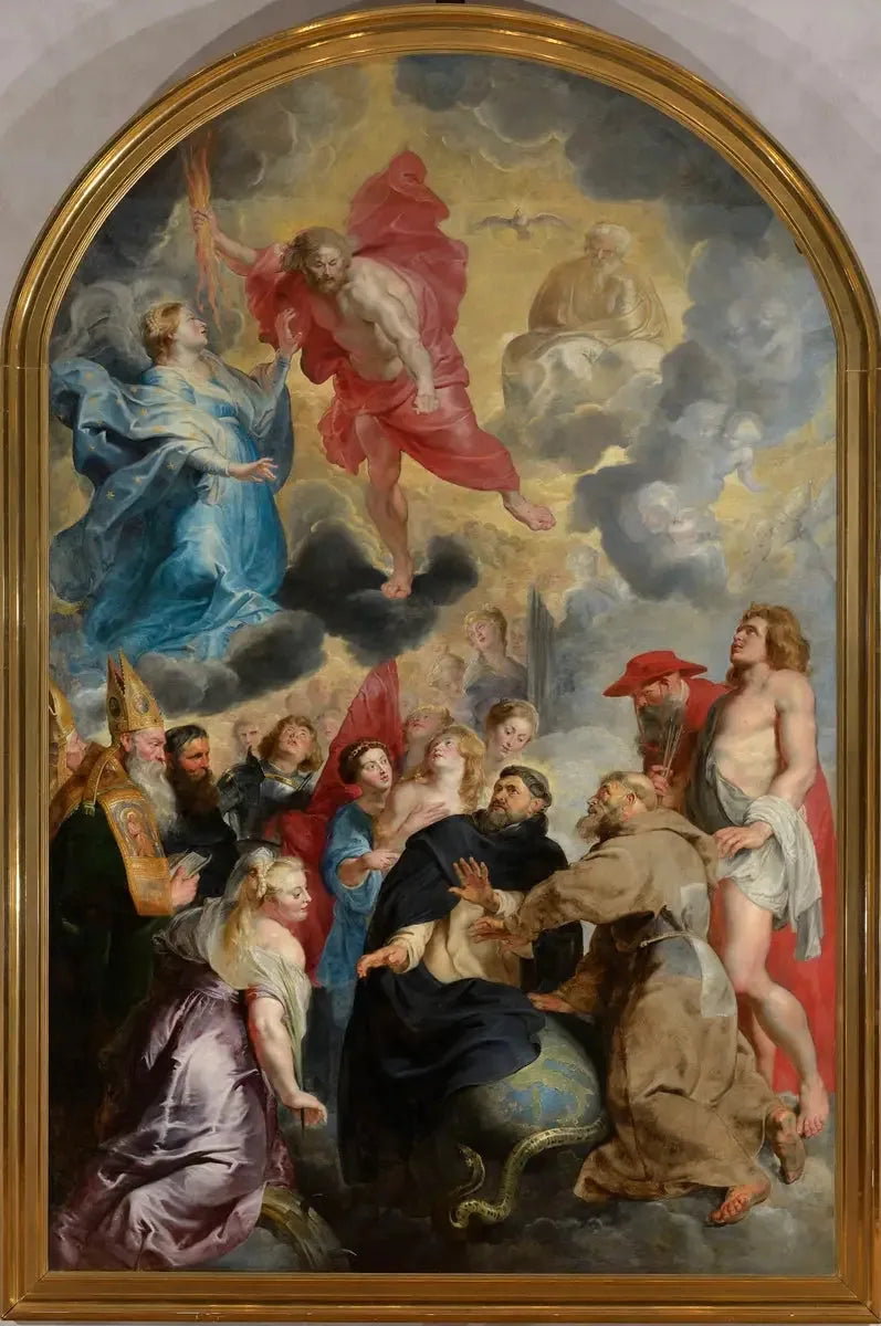 Pyhä Dominique ja Pyhä Frans suojelemassa maailmaa Kristuksen vihan edestä - Peter Paul Rubens