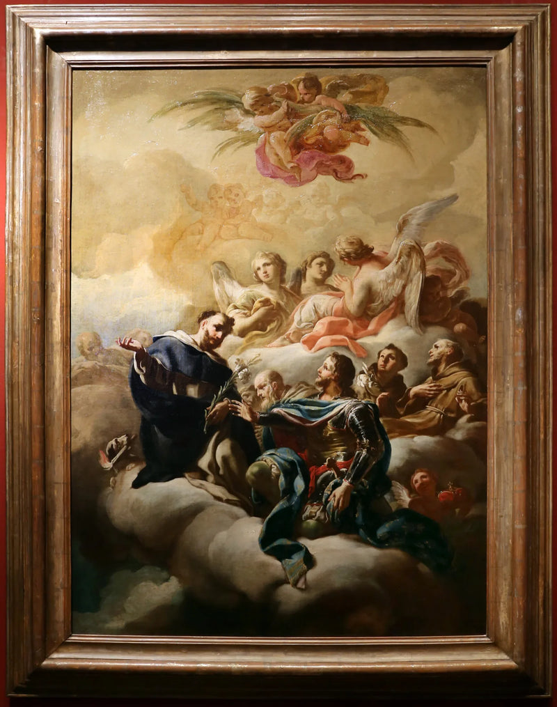 Saint Dominique, Pyhän Louis, Pyhän Antoine de Padoue ja Pyhän Franciscuksen - Corrado Giaquinto