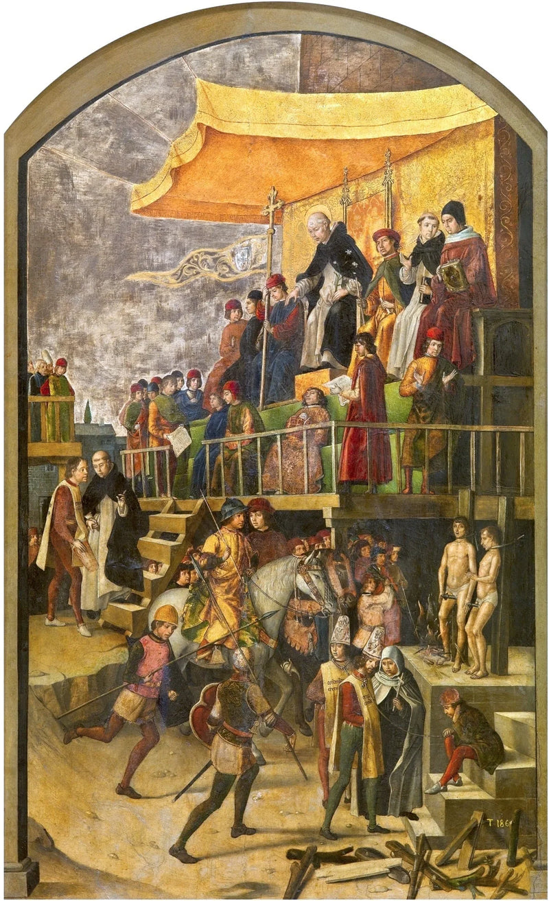 Saint Dominique johtamassa autokaa - Pedro Berruguete