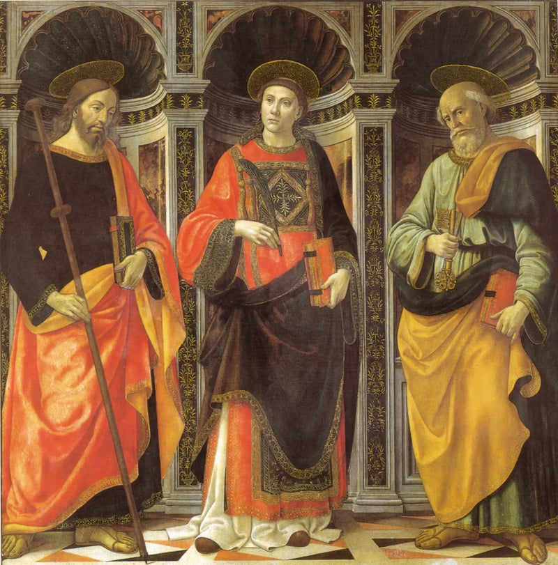 Saint Étienne between the saints Jacques and Pierre - Domenico Ghirlandaio
