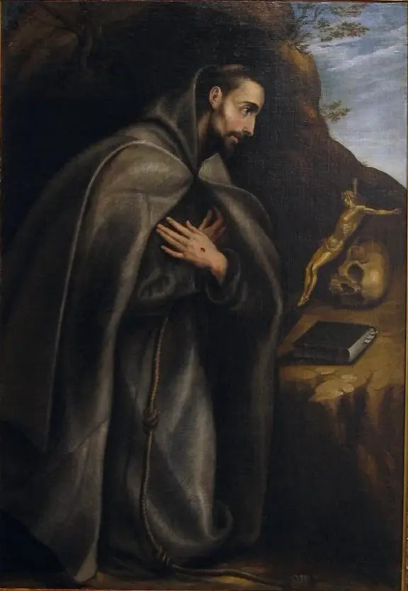 Pyhä Fransiska polvistuneena mietiskelyyn - El Greco
