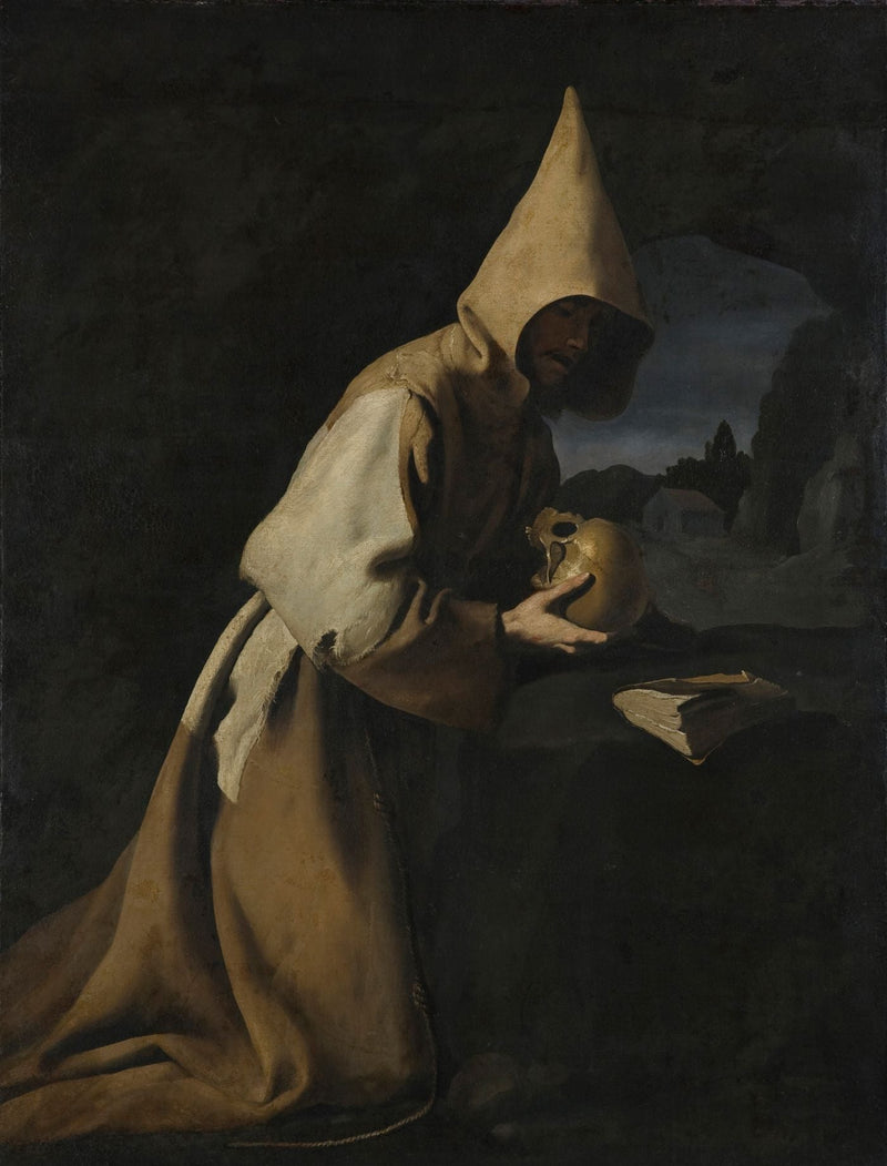 Pyhä Fransiska polvistuneena mietiskelyyn - Francisco de Zurbarán