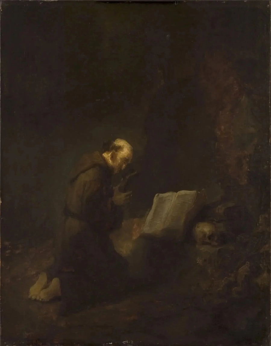 Pyhä Franciscus Assisilainen rukoilemassa - Rembrandt