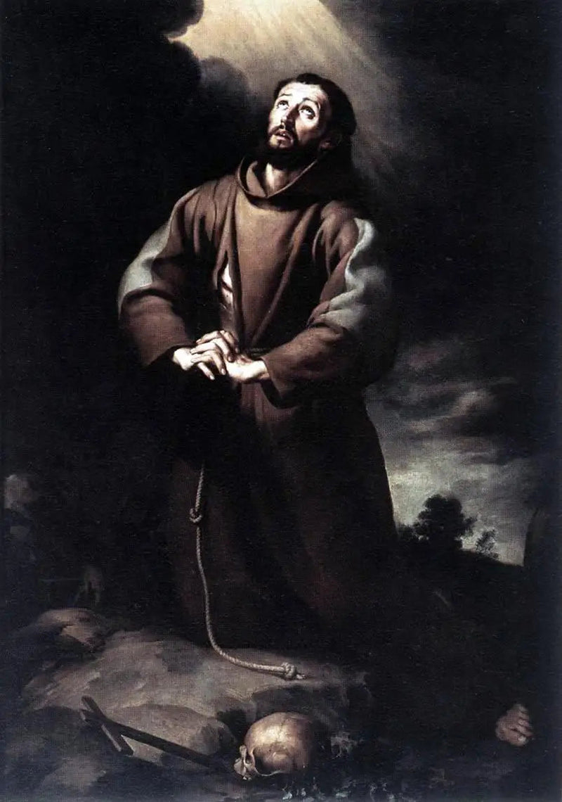 Pyhä Fransiska Assisilainen rukouksessa - Bartolomé Esteban Murillo