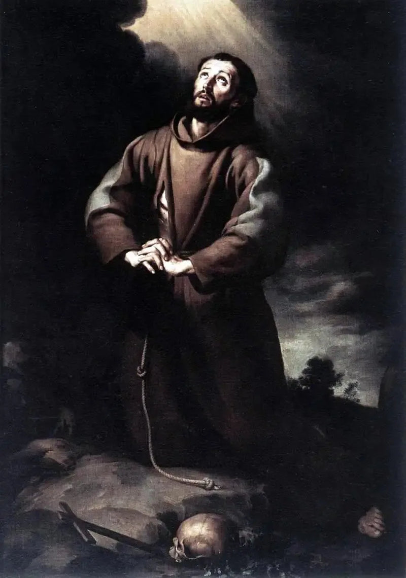 Pyhä Fransiska Assisilainen rukouksessa - Bartolomé Esteban Murillo