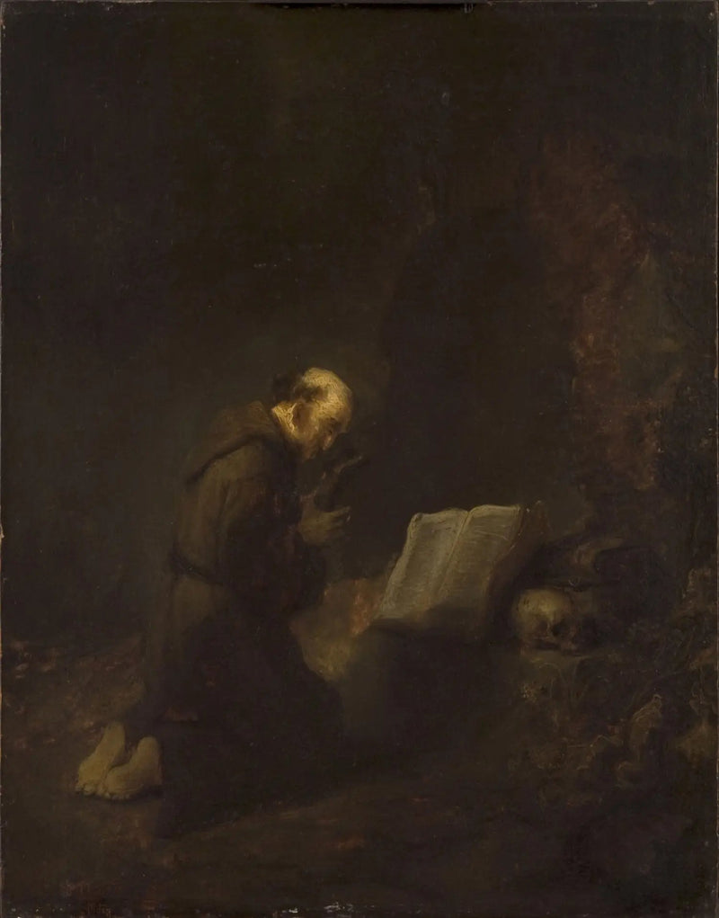 Pyhä Franciscus Assisilainen rukoilemassa - Rembrandt