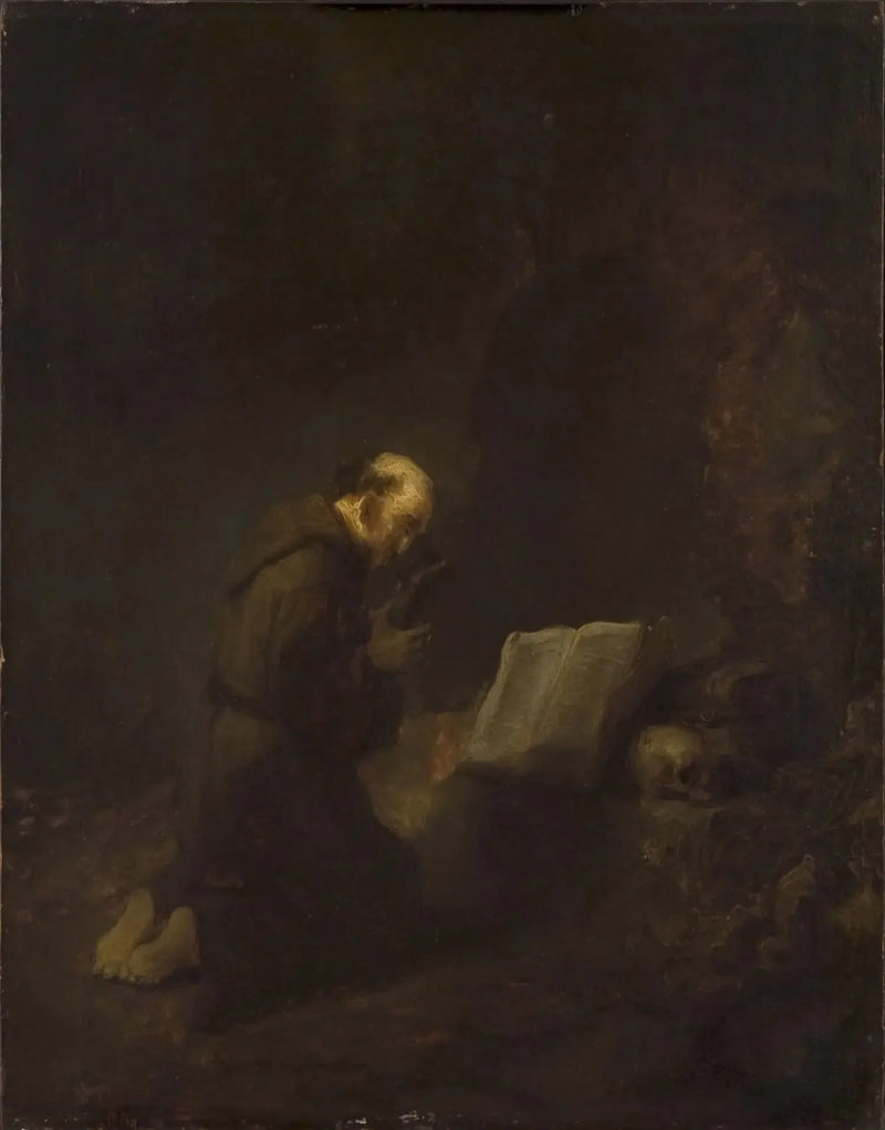 Pyhä Franciscus Assisilainen rukoilemassa - Rembrandt
