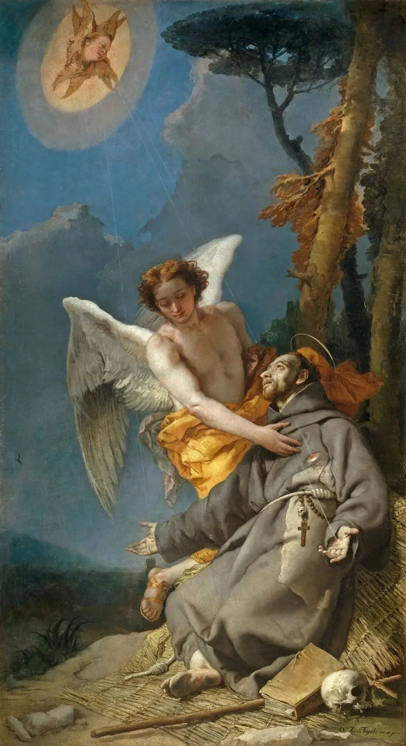 Pyhä Fransiskus Assisilainen vastaanottaa stigmoja - Giovanni Battista Tiepolo