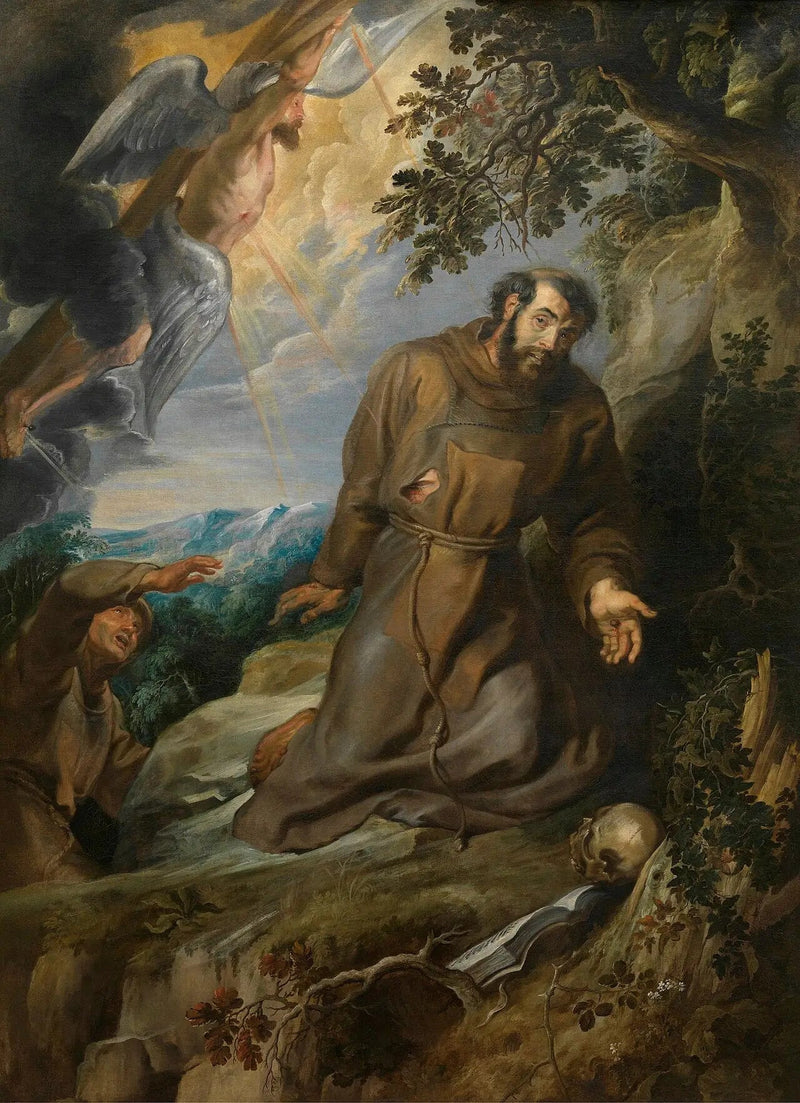 Pyhä Fransisko Assisilainen vastaanottaa stigmatoja - Peter Paul Rubens