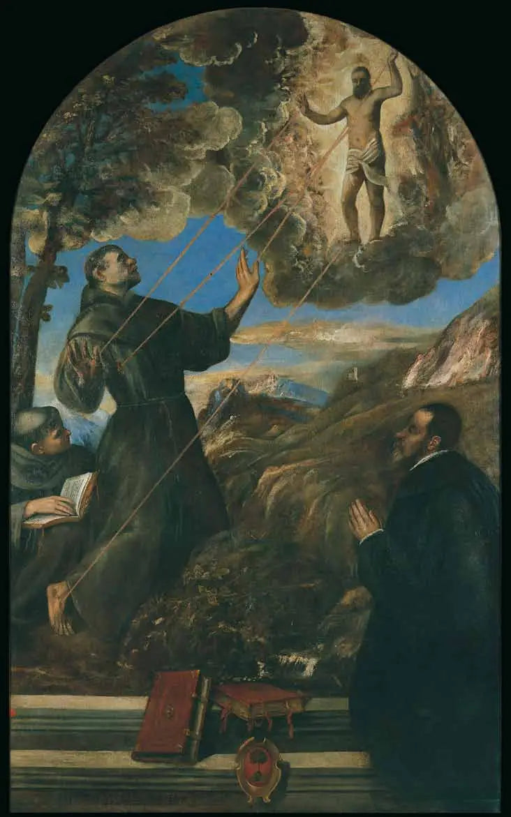 Pyhä Fransiskus Assisilainen vastaanottaa stigmoja - Titian